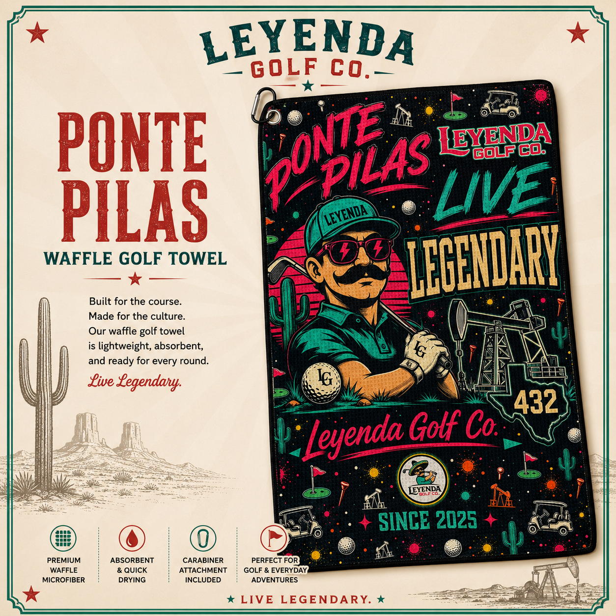 Ponte Pilas™ Waffle Golf Towel