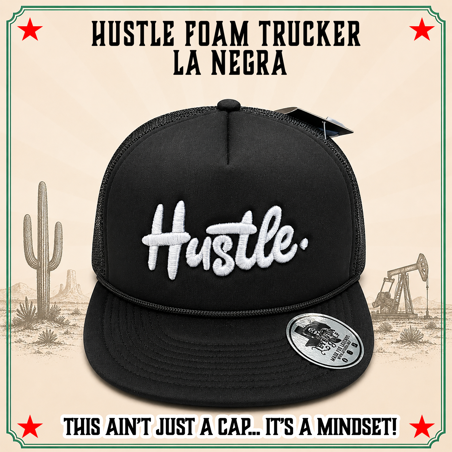 HUSTLE Foam Trucker – La Negra Puff Edition