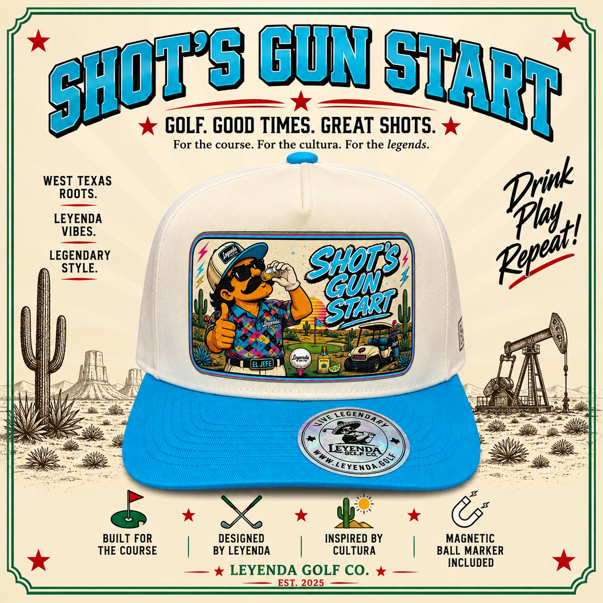 Shot’s Gun Start Snapback | Leyenda Golf Co.