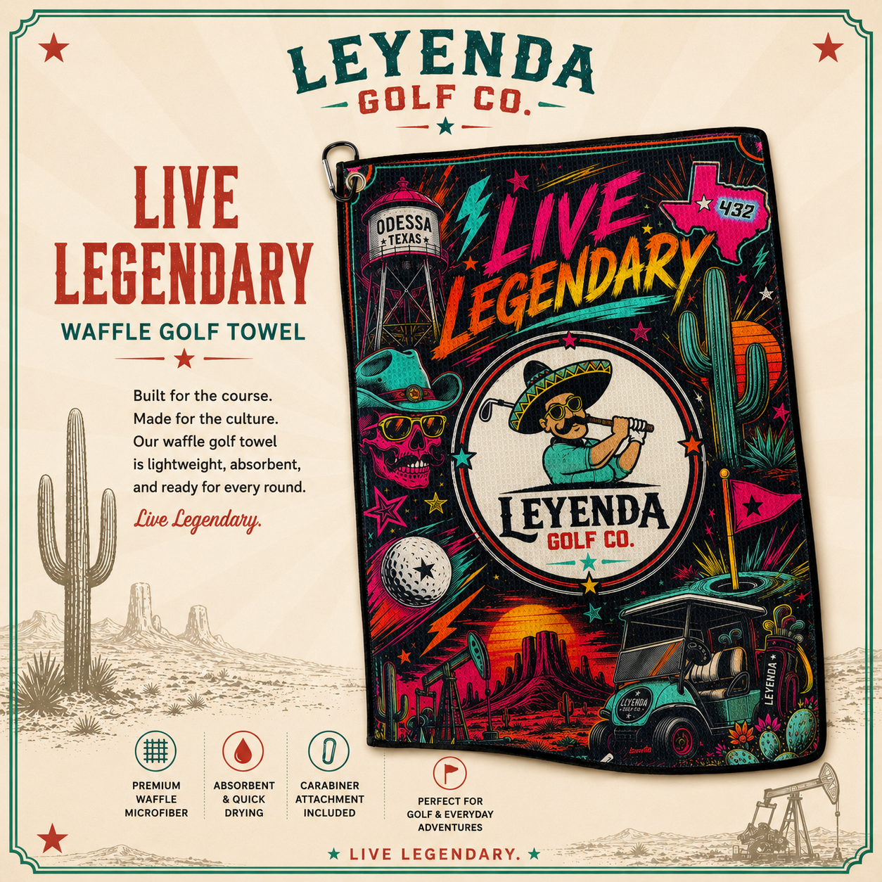 Live Legendary™ Waffle Golf Towel